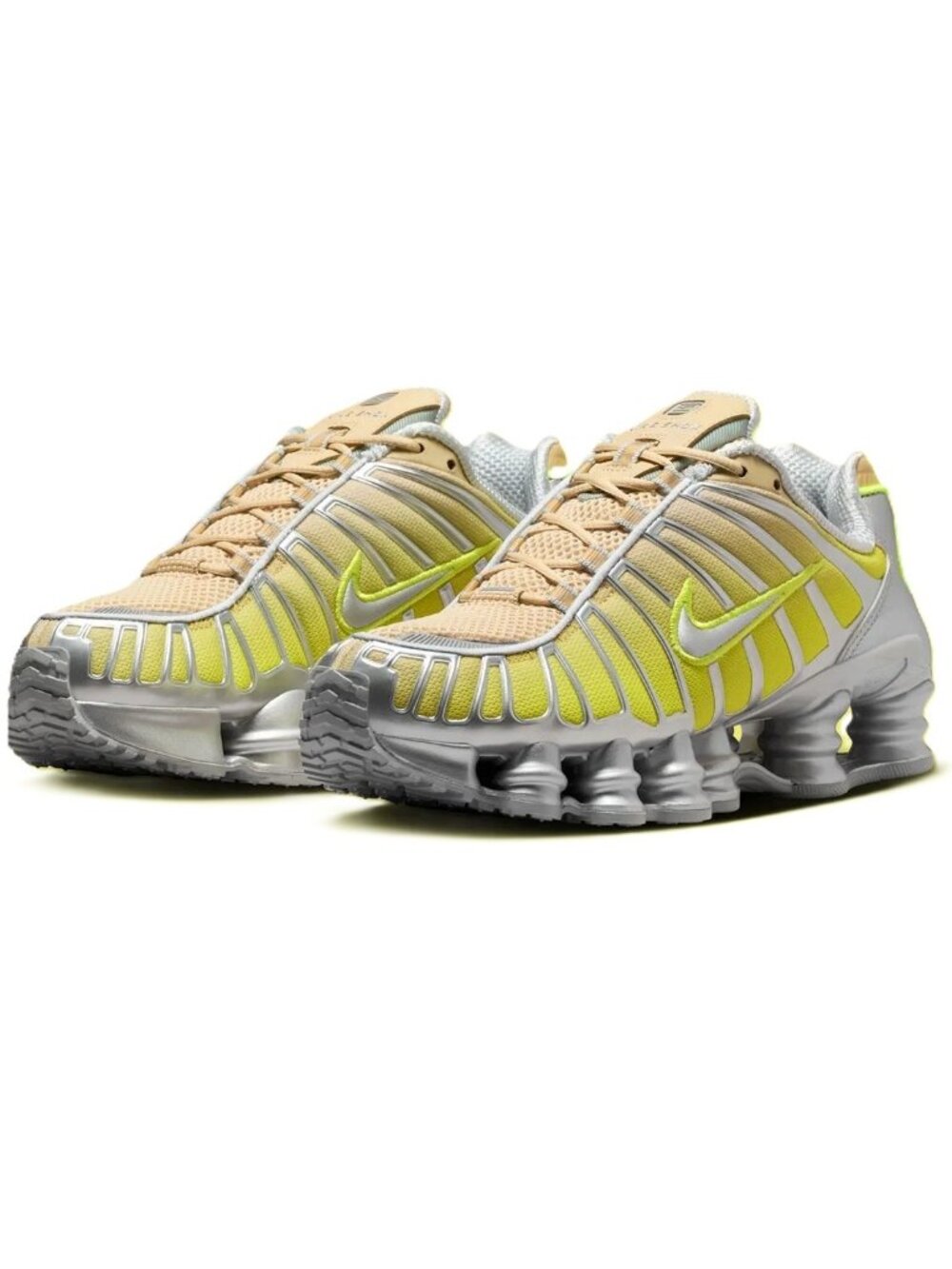 New Women's Nike Shox Fade TL Running Shoes Team Gold/Metallic Silver MSRP $180